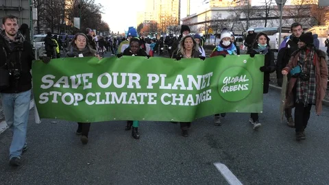 Climate change protest. COP24. Stock Footage 99525583