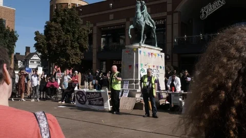 Climate change protest Coventry city centre Stock Footage 116345882