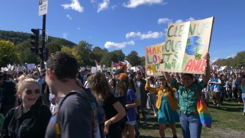 Climate Change Protest Stock Footage 117688730
