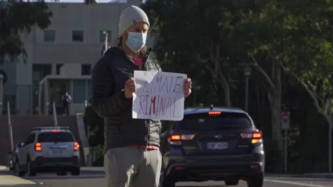 Climate change protestor Stock Footage 147916917