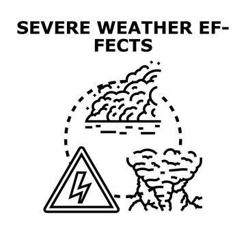 Climate change severe weather effects concept Stock Illustration
