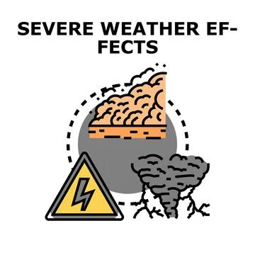 Climate change severe weather effects concept Stock Illustration