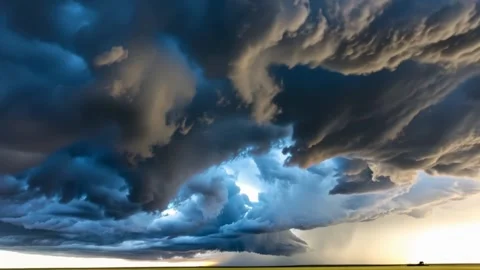 Climate Change Supercell Storm Linked to El Nino, Time Lapse Stock Footage 344237920