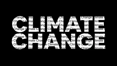 Climate change text animation with black background.  Climate Change concept. Stock Footage 257290738