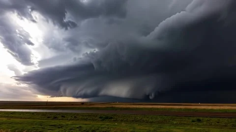 Climate Change Tornado and Tornadic Supercell, Time Lapse Stock Footage 344238463