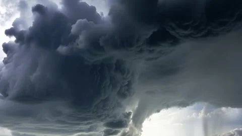 Climate Change Tornado and Tornadic Supercell, Time Lapse Stock Footage 344238584