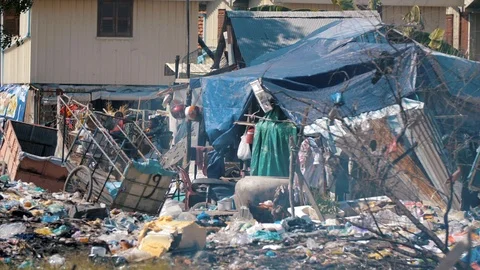 Climate Change Trash Dump Plastic Global Warming Planet Earth Home Helpless Video stock 121882038