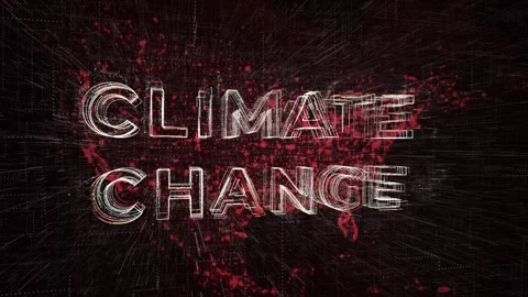 Climate change typography animation over US United States background map 库存影片 251998205