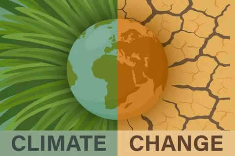 Climate Change, Vector Illustration. Climate Crisis, Climate Concept Design Stock Illustration