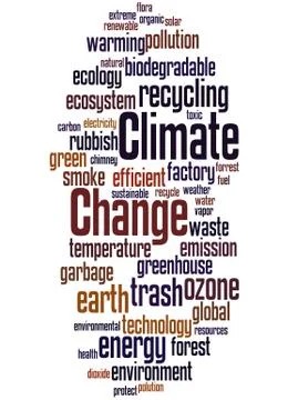 Climate Change, word cloud concept Illustrazione stock