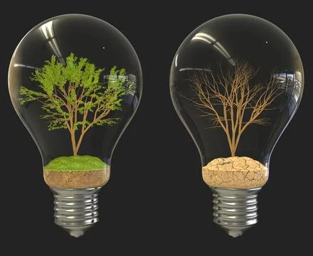 Climate changes eco system 3d concept image Stock Illustration