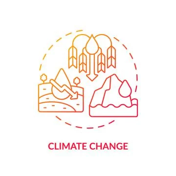 Climate changes red gradient concept icon イラスト素材