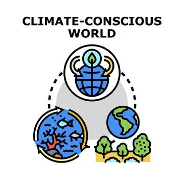 Climate conscious world concept for environmental protection Stock Illustration