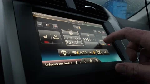 Climate Control In The Car. Adjusting Temperature Control Stock Footage 149031295