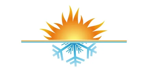 Climate control concept showing sun and snowflake Video stock 338385890