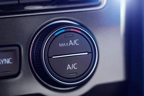 Climate control control in the car close-up. Stock Photos