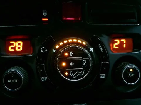 Climate control panel in the car Close-up view Stock Photos