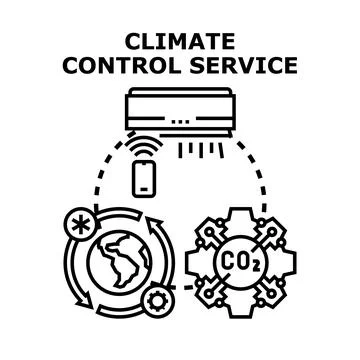 Climate control service installing air conditioning system Ilustración de archivo