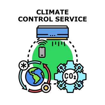 Climate control service installing air conditioning system Stock Illustration
