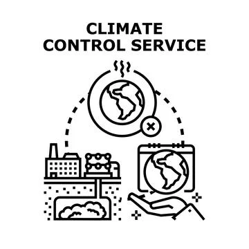 Climate control service preventing global warming and pollution Stock Illustration