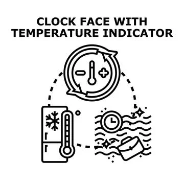 Climate control setting temperature and time management illustration Stock Illustration