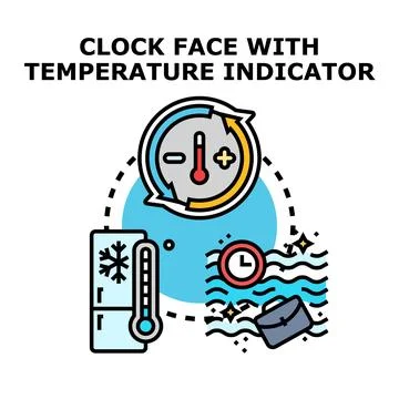 Climate control setting temperature and time management illustration Stock Illustration