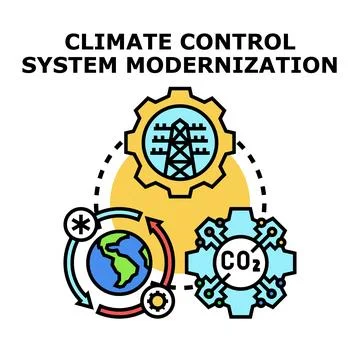 Climate control system modernization concept illustrating energy efficiency Stock Illustration