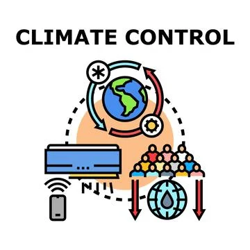 Climate control technology influencing planetary environment and human acti.. Stock Illustration