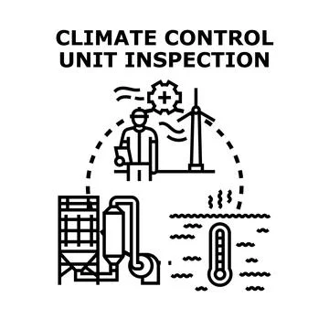 Climate control unit inspection and energy monitoring Stock Illustration