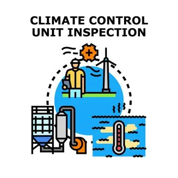 Climate control unit inspection and energy monitoring Stock Illustration