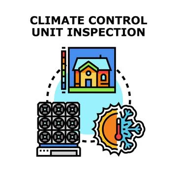 Climate control unit inspection and maintenance servicing Ilustración de archivo