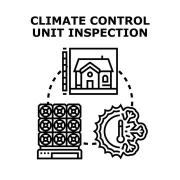 Climate control unit inspection and maintenance servicing Ilustración de archivo