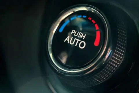 Climate control unit in the new car close 写真素材