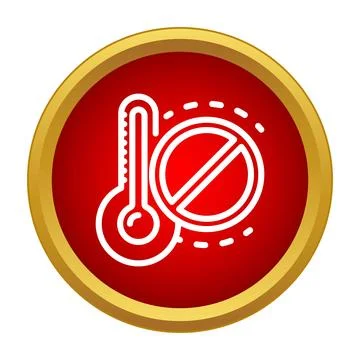 Climate control warning symbol with thermometer icon Stock Illustration