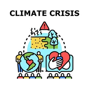 Climate crisis concept vector illustration saving planet Stock Illustration