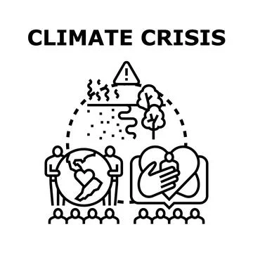 Climate crisis concept vector illustration saving planet Stock Illustration