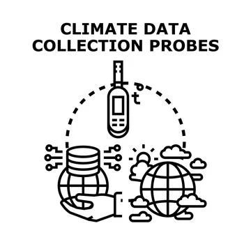 Climate data collecting, measuring and analyzing science concept Stock Illustration