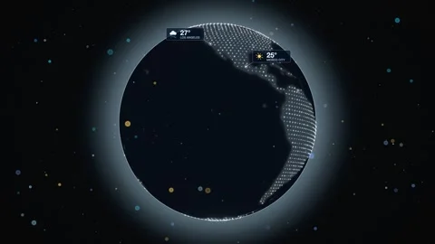 Climate data earth weather station panels seamless loop Stock Footage 343397304