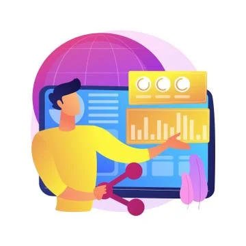 Climate data share and use abstract concept vector illustration. Stock Illustration