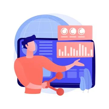 Climate data share and use abstract concept vector illustration. Stock Illustration