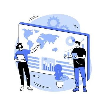 Climate data share and use abstract concept vector illustration. Stock Illustration