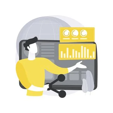 Climate data share and use abstract concept vector illustration. Stock Illustration