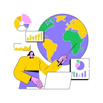 Climate data share and use abstract concept vector illustration. Stock Illustration