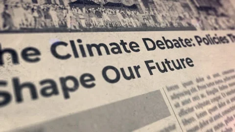 The Climate Debate Policies That Shape Our Future Newspaper Stock Footage 343401163