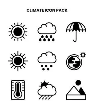 Climate DuoTone Bundle Icons Pack Illustrazione stock
