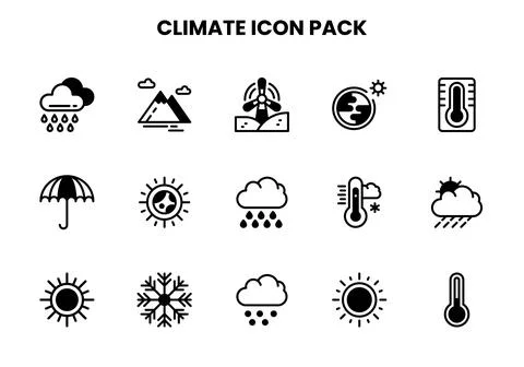 Climate DuoTone Graphics Icons Pack 스톡 일러스트