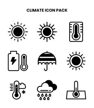 Climate DuoTone Icons Pack Stockillustratie