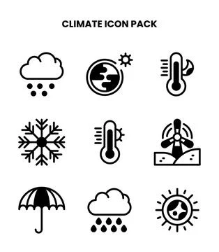Climate DuoTone Vector Icons Pack Stock Illustration