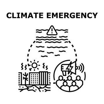 Climate emergency warning global environmental issues Stock Illustration