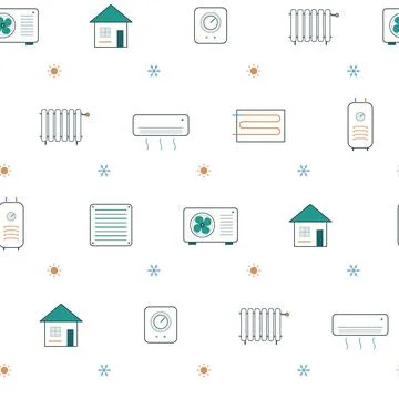 Climate Equipment Seamless Pattern Vector Stock Illustration
